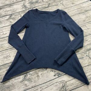 Lululemon 4 Tea Lounge Pullover Heathered Blue Sharkbite‎ Long Sleeve Thumbhole